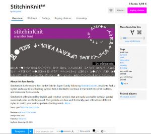 StichinknitTM font - picture taken from screenshot of MyFonts website