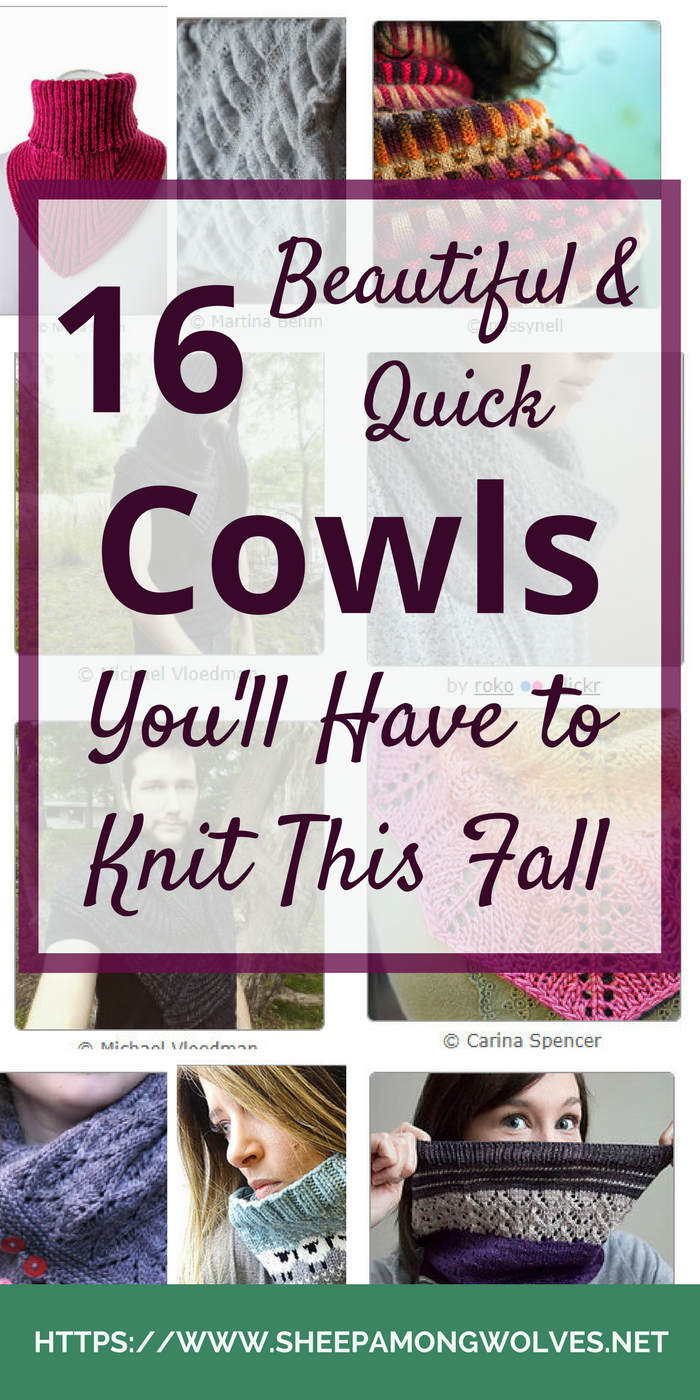 Thinking about your next knitting project? Fall is here, it's time for something warm! Click here for 16 beautiful cowls (both paid & free) to inspire you!
