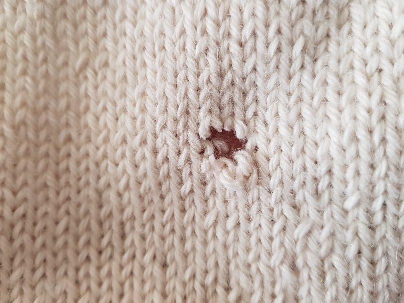darn knits - This hole is too large to use swiss darning.