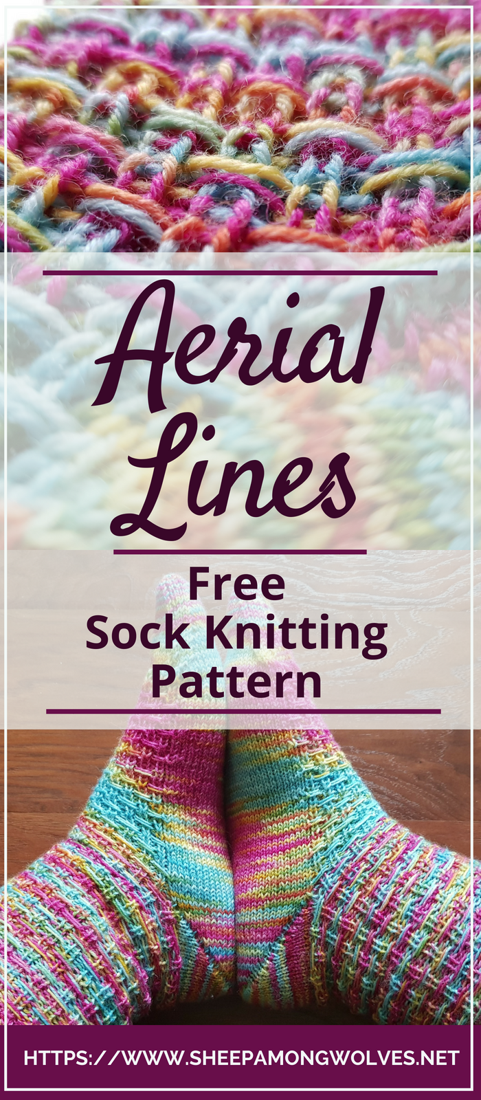 Aerial Lines is my new sock pattern - and it's free! Perfect for those beautiful variegated yarns in your stash. Give it a try and tell me how you liked it!